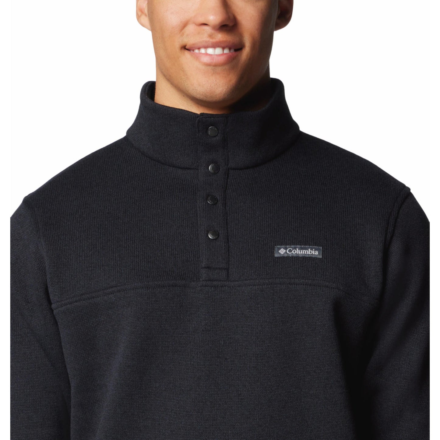 Columbia Mens Black Alto Pass Half Snap Fleece Jacket