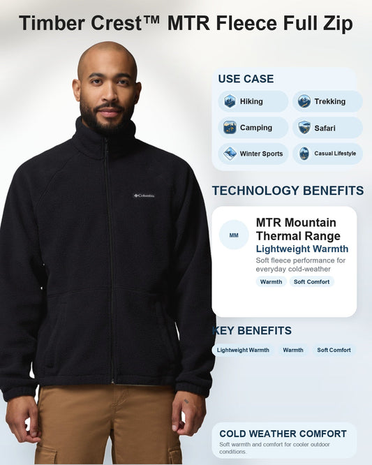 men black mtr timber crest fleece jacket