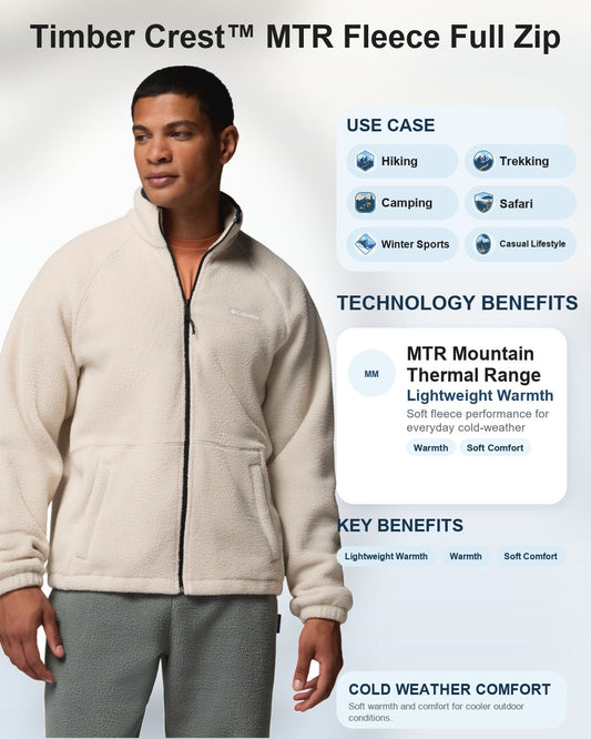 men beige mtr timber crest fleece jacket