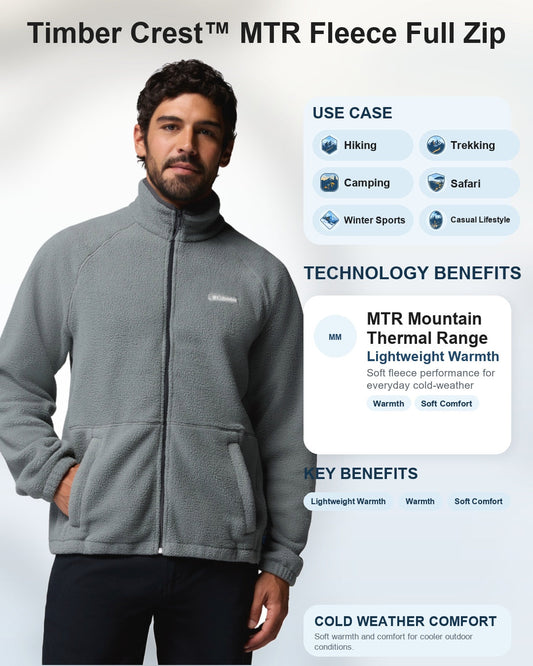 men green mtr timber crest fleece jacket