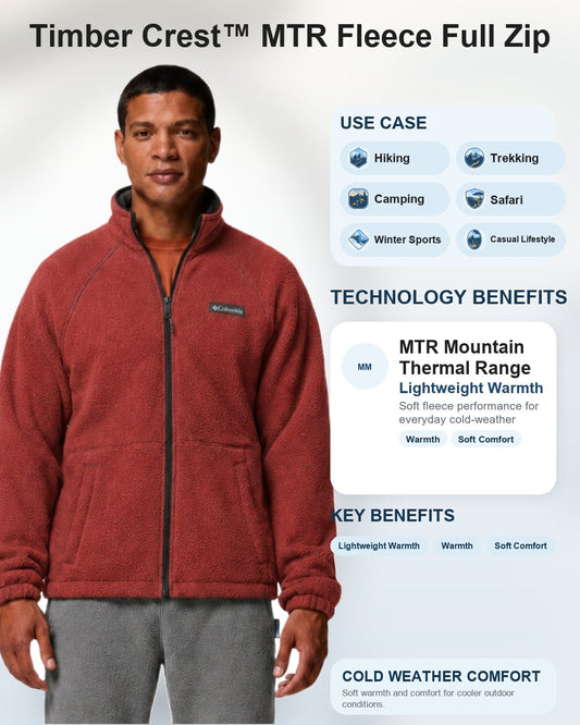 men red mtr timber crest fleece jacket