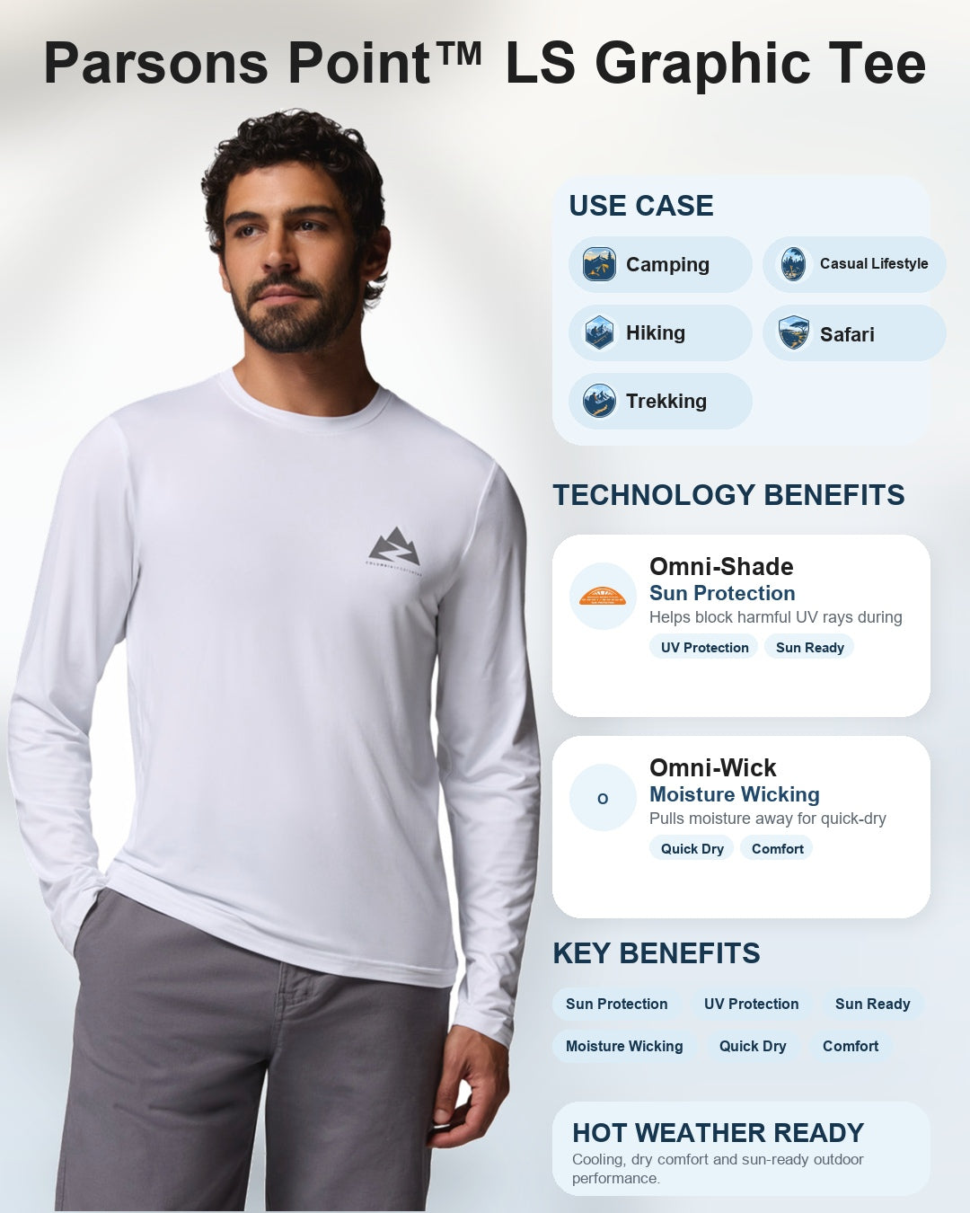 men white omni shade parsons point tshirt