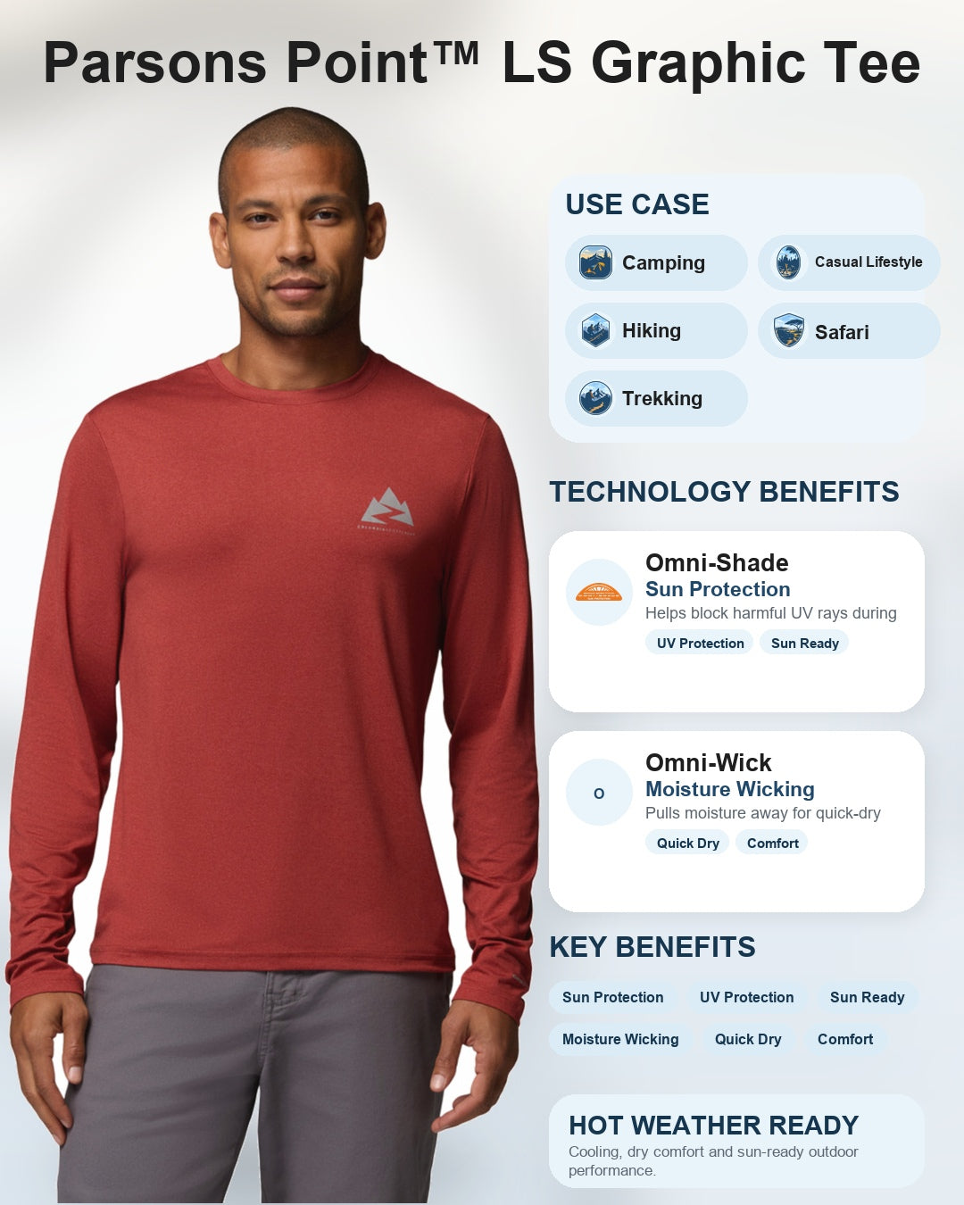 men red omni shade parsons point tshirt