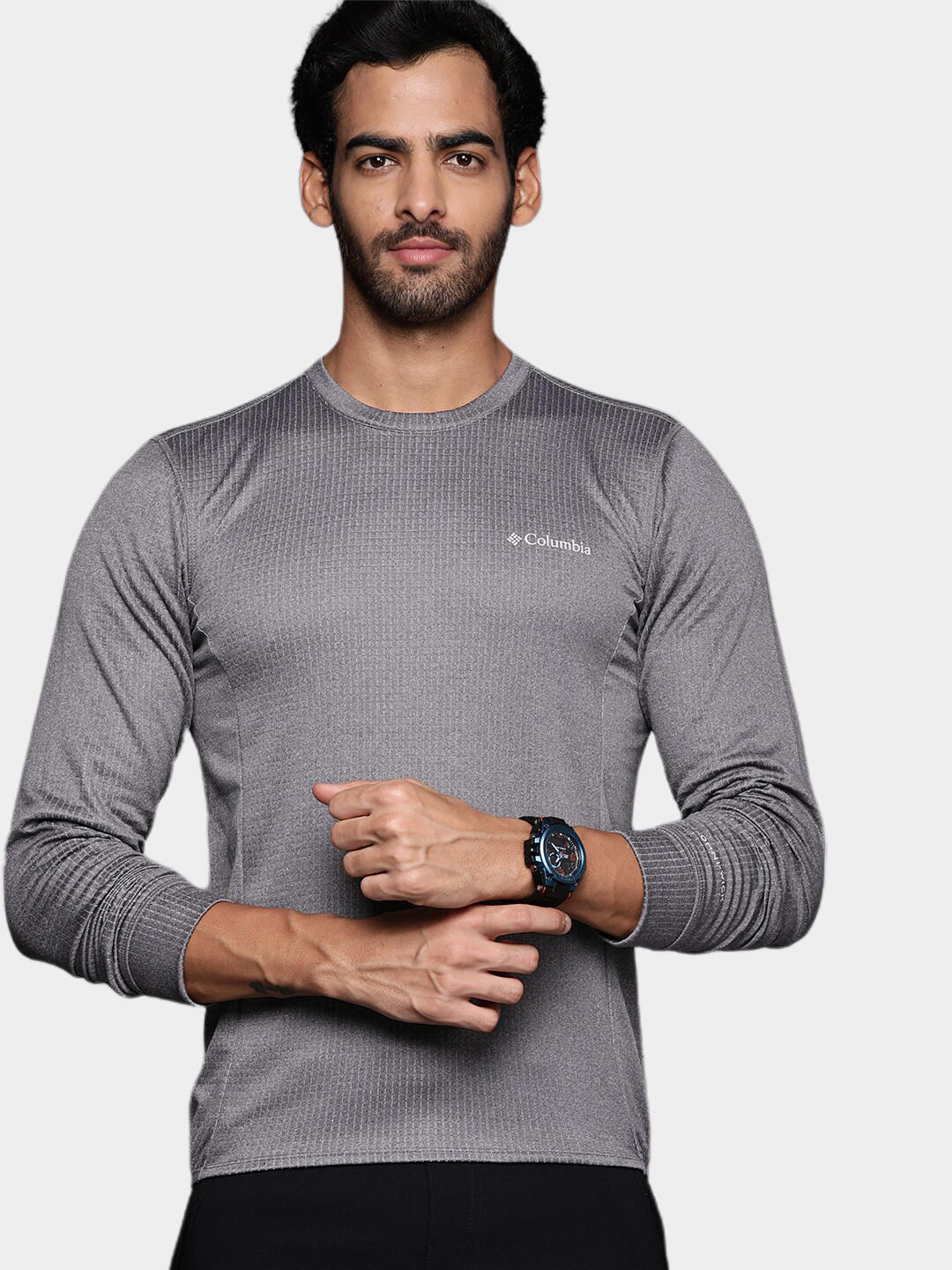 Columbia Men Grey Park View Crew Fleece Jacket
