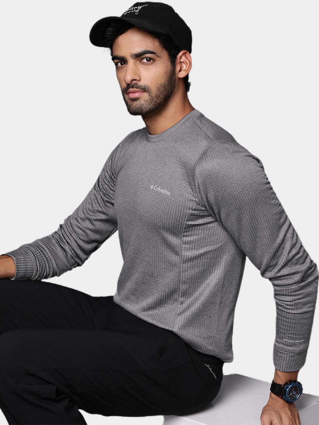 Columbia Men Grey Park View Crew Fleece Jacket