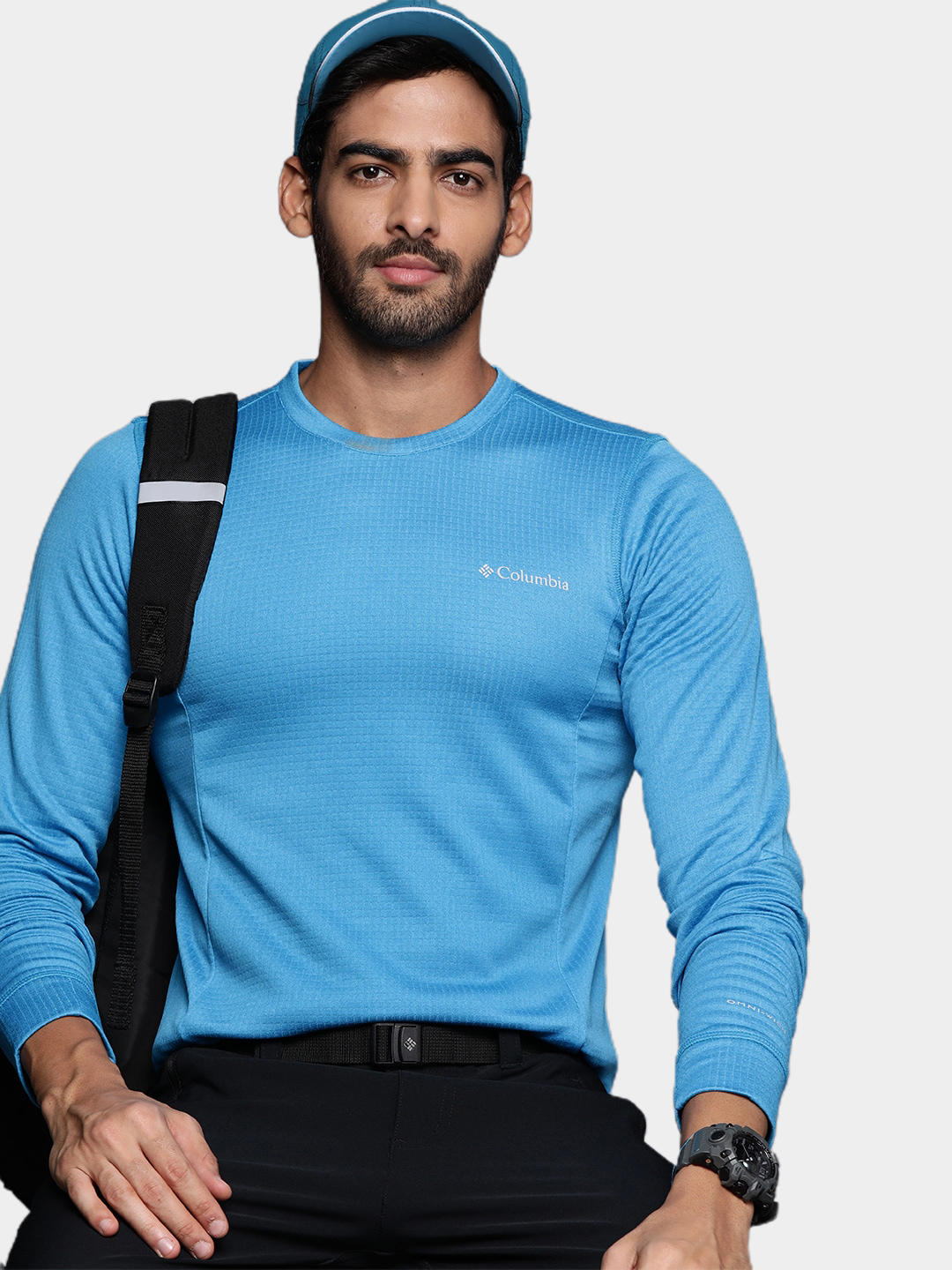 Columbia Men Blue Park View Crew Fleece Jacket