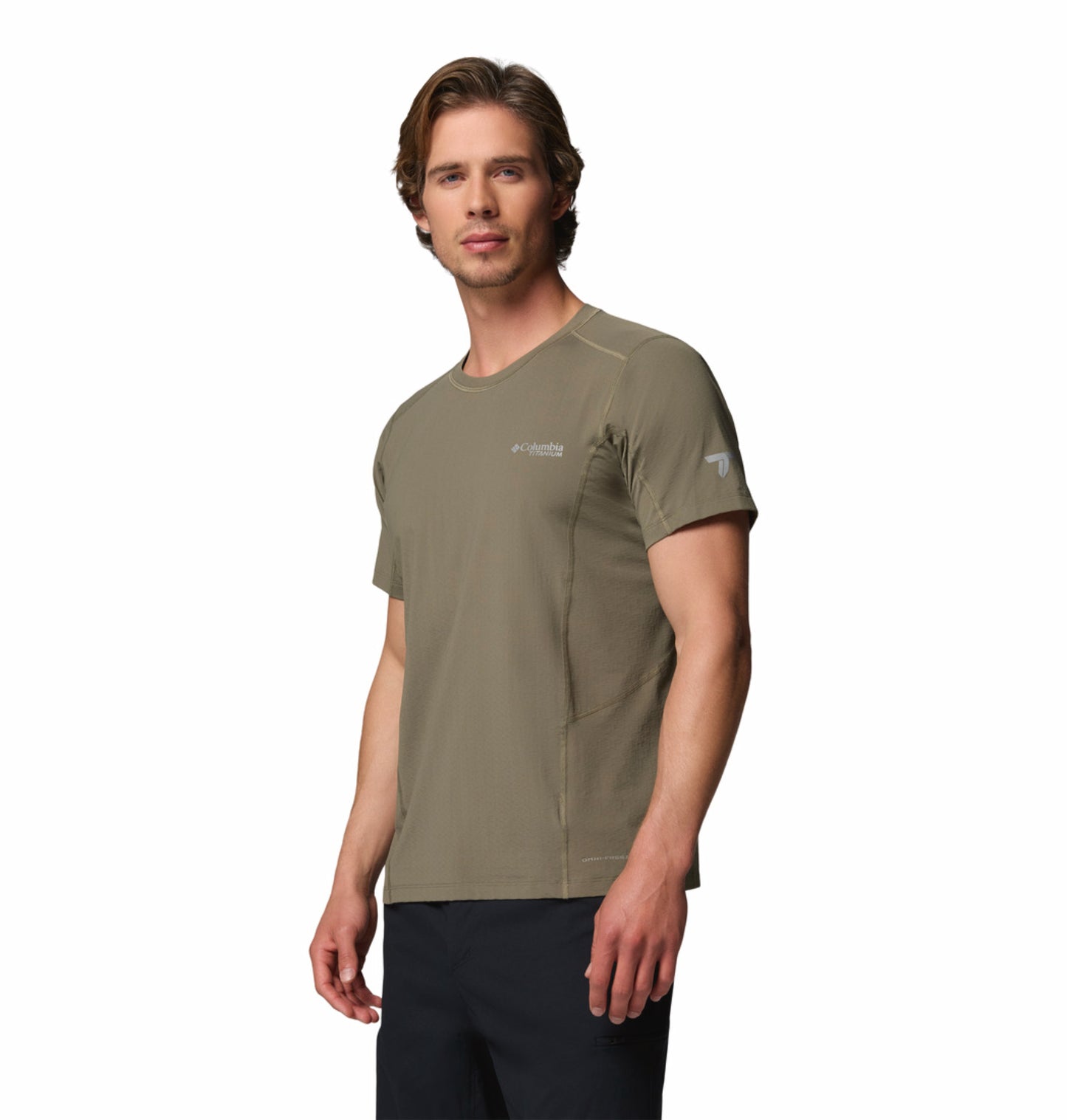 Columbia Men Olive Green Omni-Freeze Diamond Peak Pro Tshirt