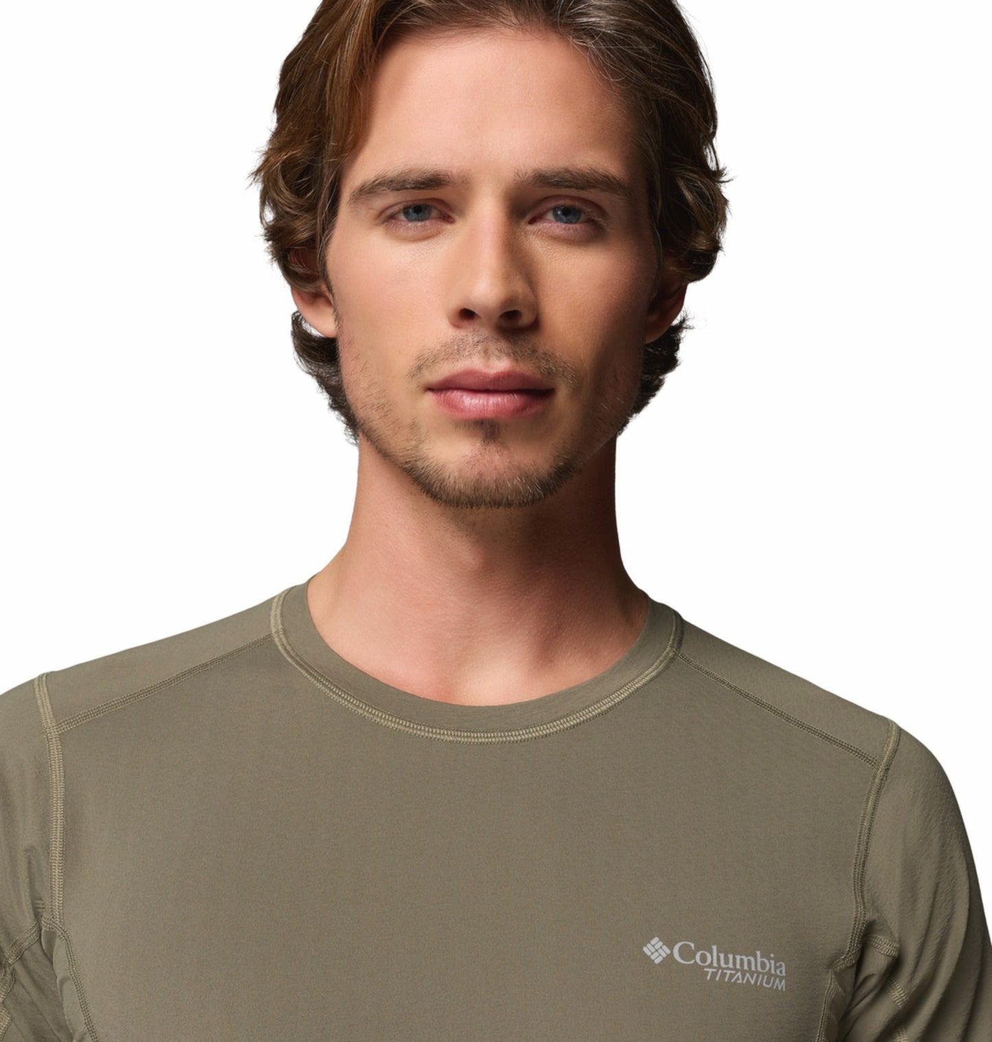 Columbia Men Olive Green Omni-Freeze Diamond Peak Pro Tshirt
