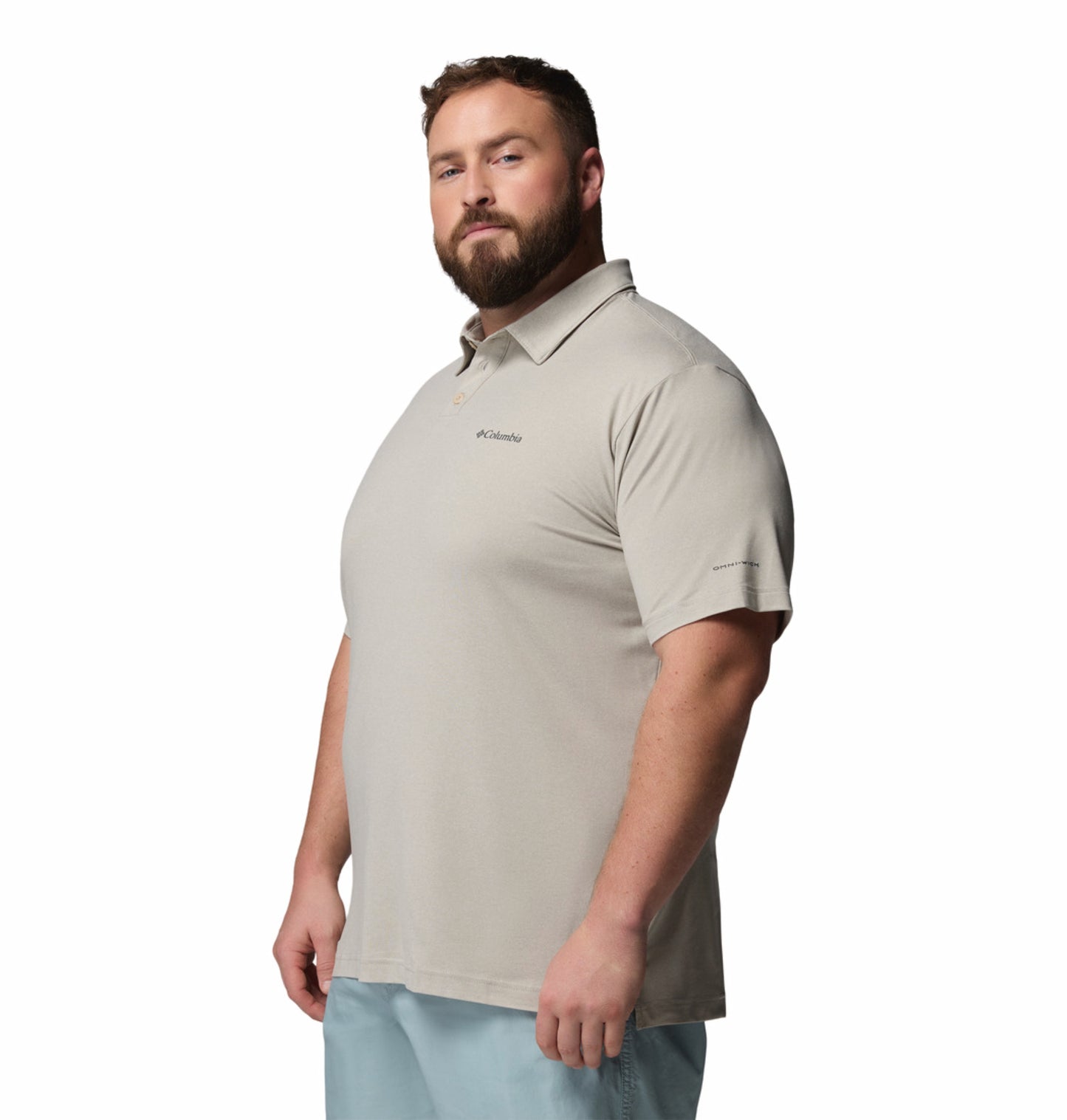 Columbia Men Beige Omni-Shade Parsons Point Polo Tshirt