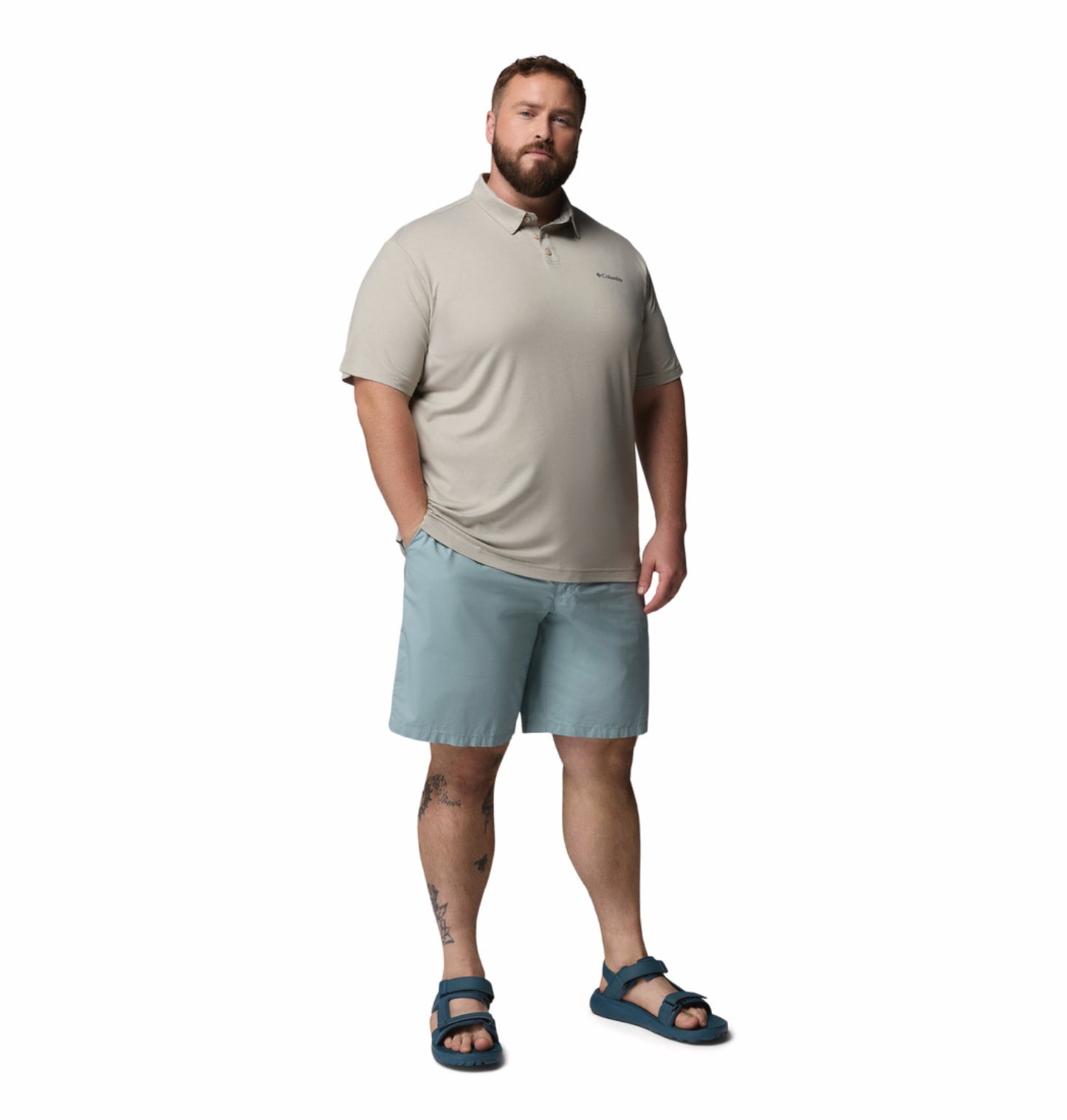 Columbia Men Beige Omni-Shade Parsons Point Polo Tshirt