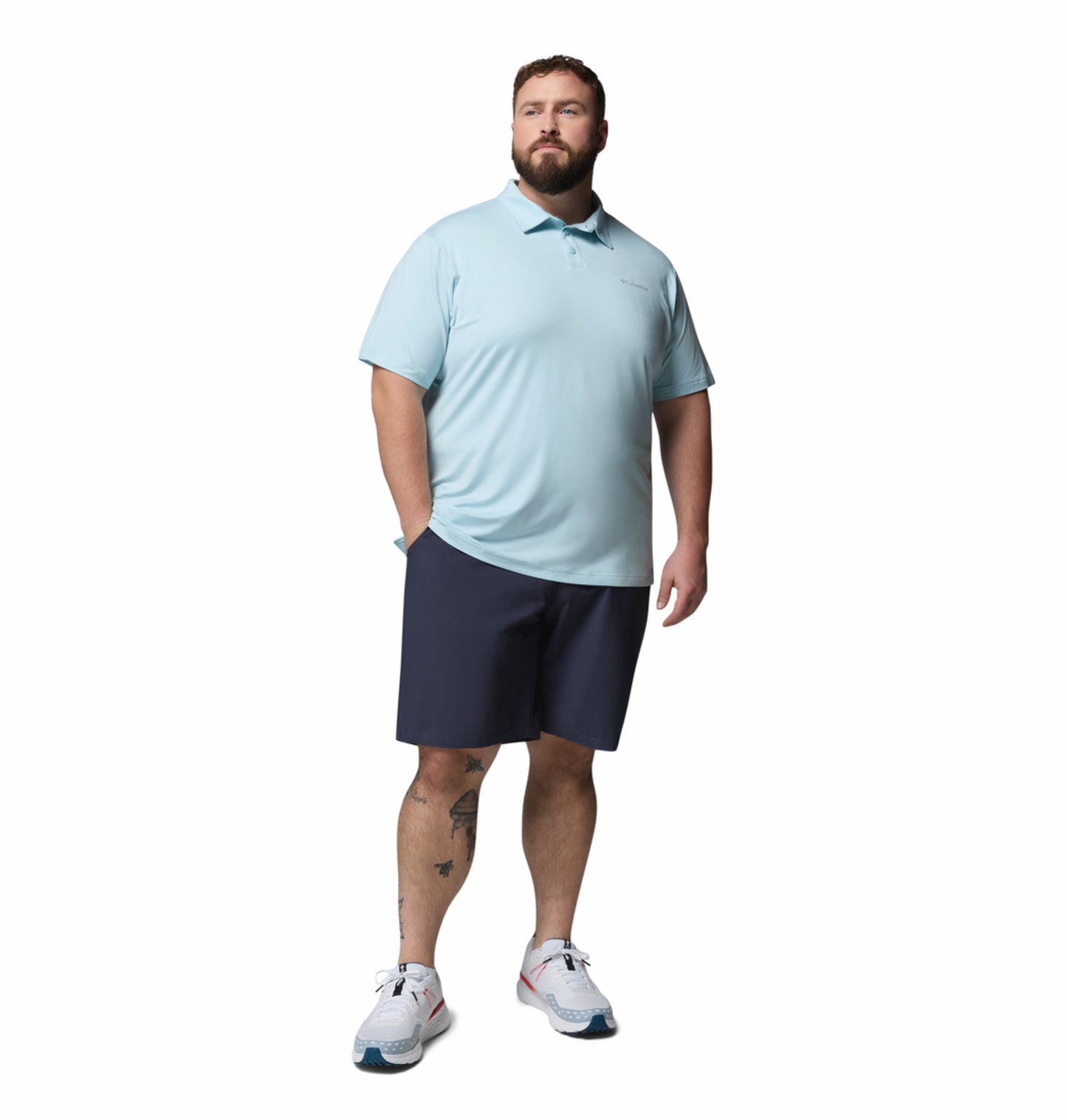 Columbia Men's Blue Omni-Shade Parsons Point Polo Shirt for Sun Protection