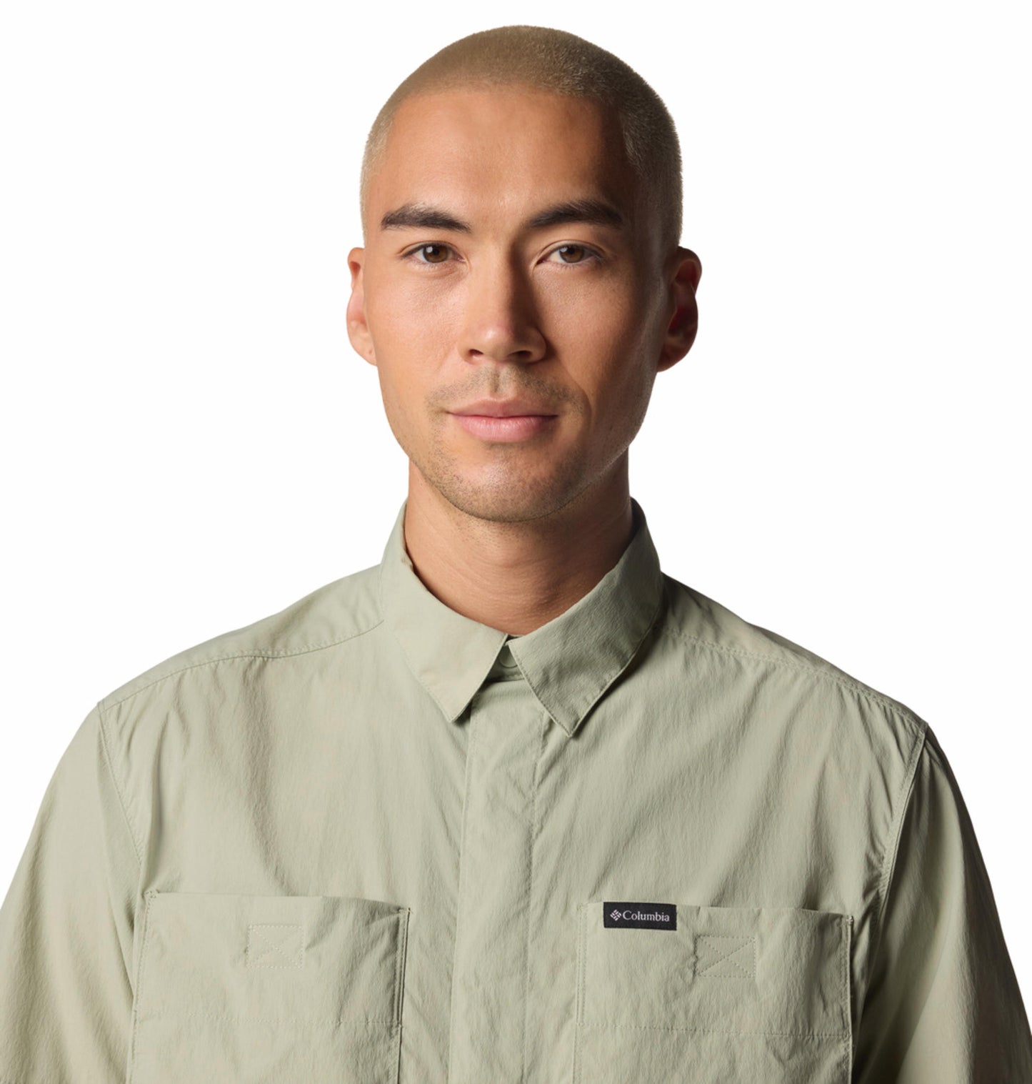 Columbia Mens Green Omni-Freeze Black Mesa Utility Short Sleeve Shirt
