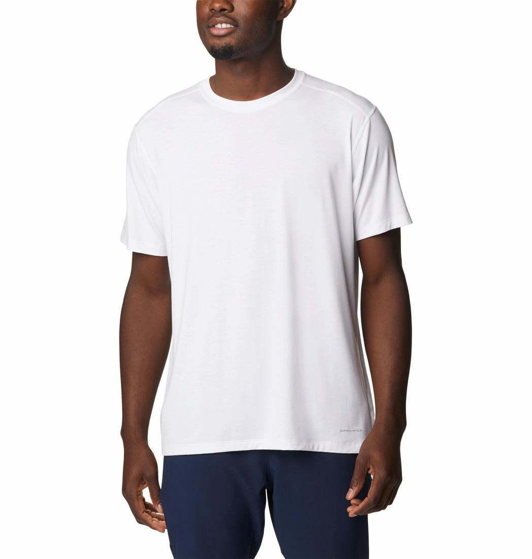 Columbia Men White M Endless Trail Running Tech T-Shirt