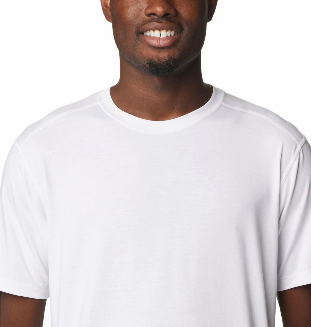 Columbia Men White M Endless Trail Running Tech T-Shirt
