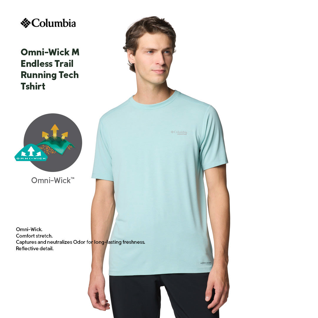 Columbia Men Blue M Endless Trail Running Tech Tee