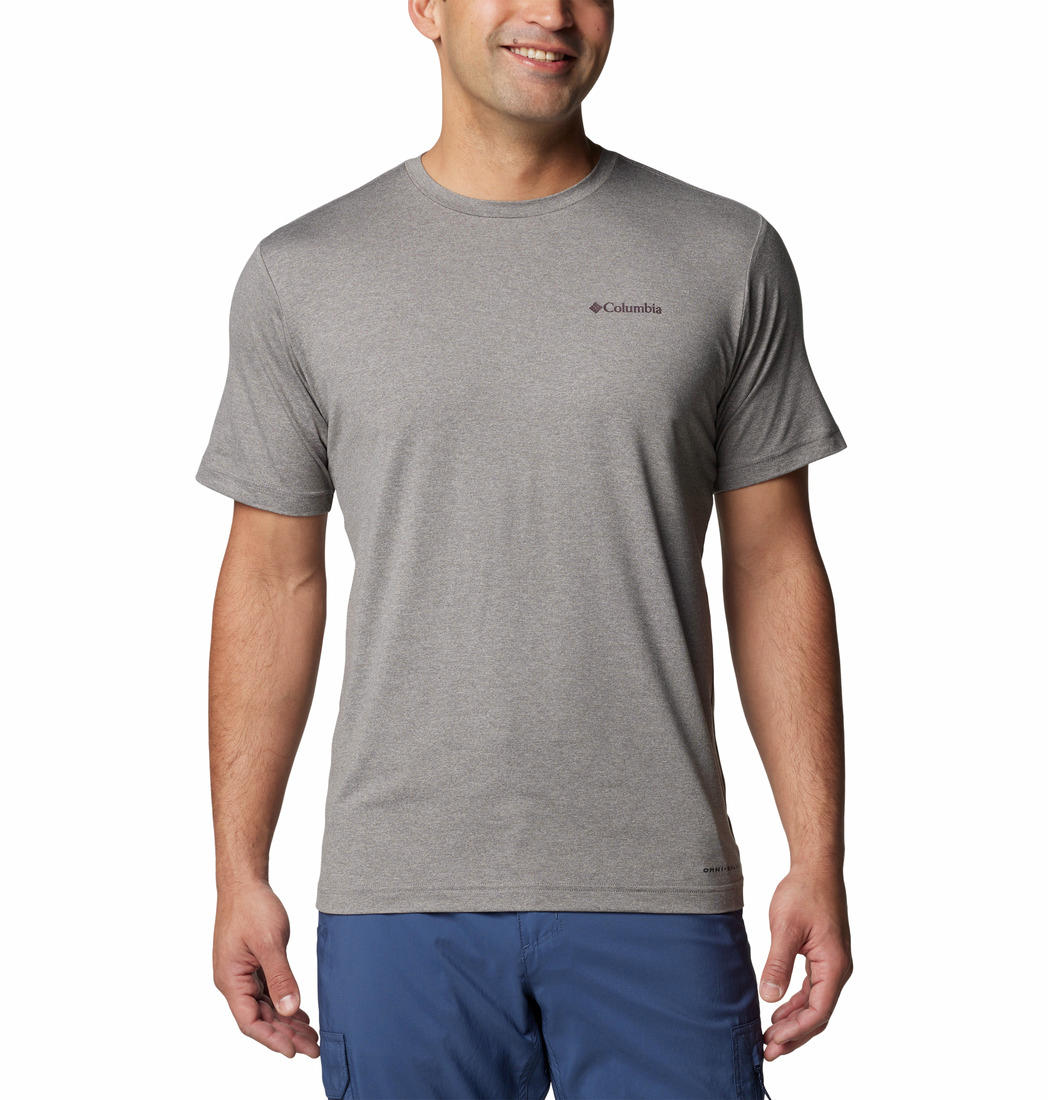 Columbia Mens Black Kwick Hike Back Graphic Short Sleeve Tee