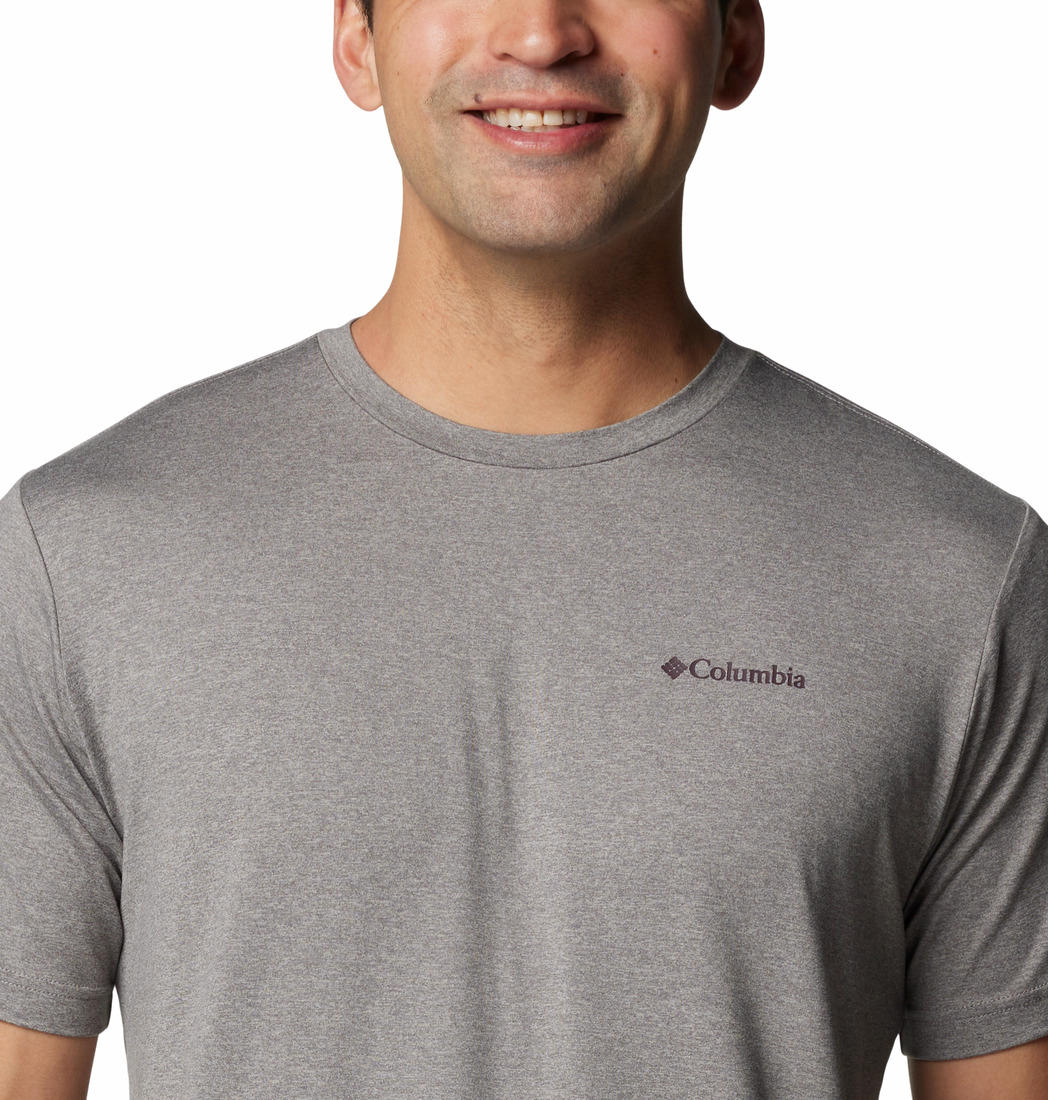 Columbia Mens Black Kwick Hike Back Graphic Short Sleeve Tee