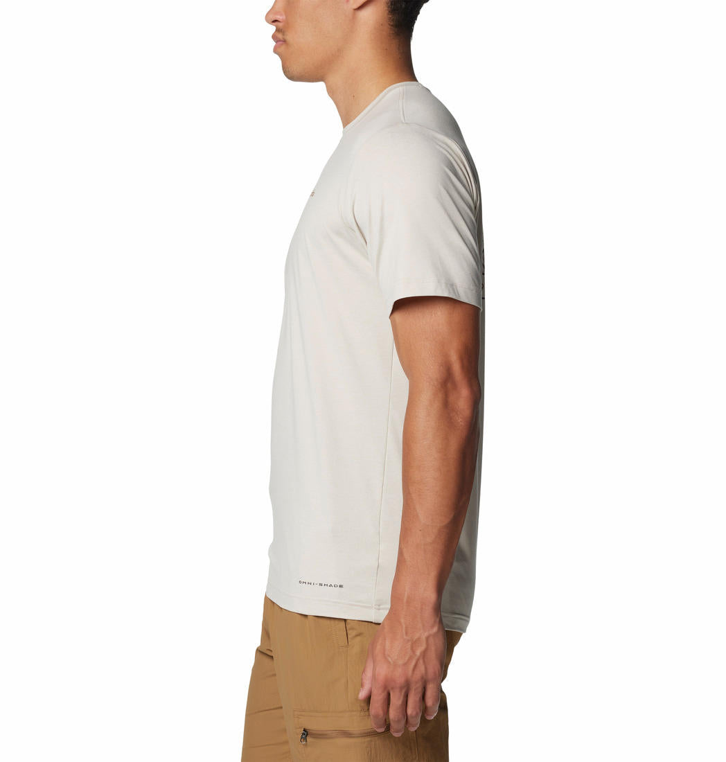 Columbia Mens Brown Kwick Hike Back Graphic Short Sleeve Tshirt