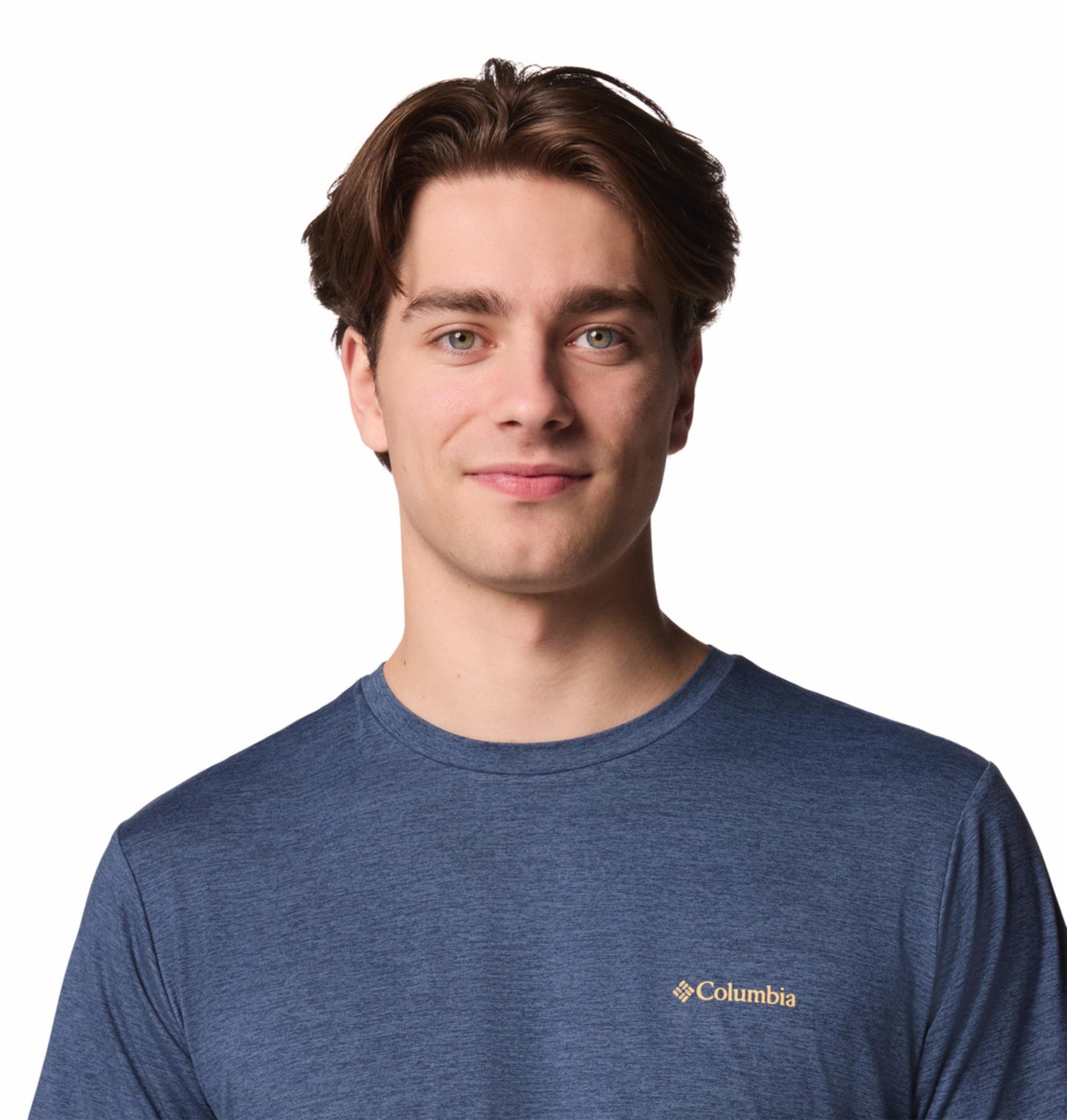 Columbia Mens Navy Blue Omni-Shade Kwick Hike Back Graphic Short Sleeve Tshirt