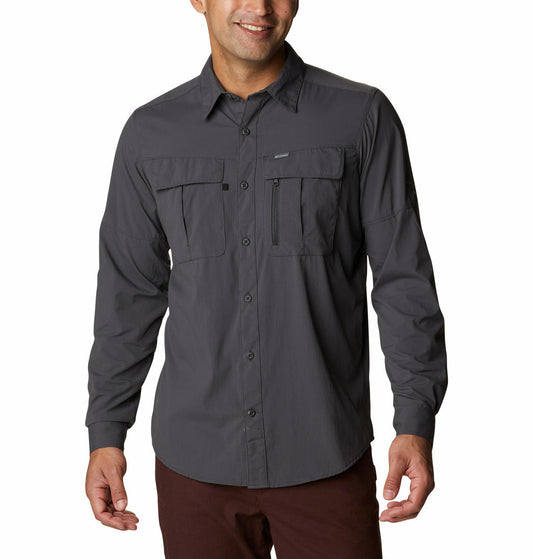 Columbia Men Grey Newton Ridge II Long Sleeve Shirts