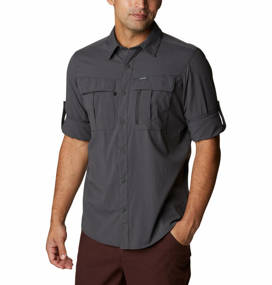 Columbia Men Grey Newton Ridge II Long Sleeve Shirts