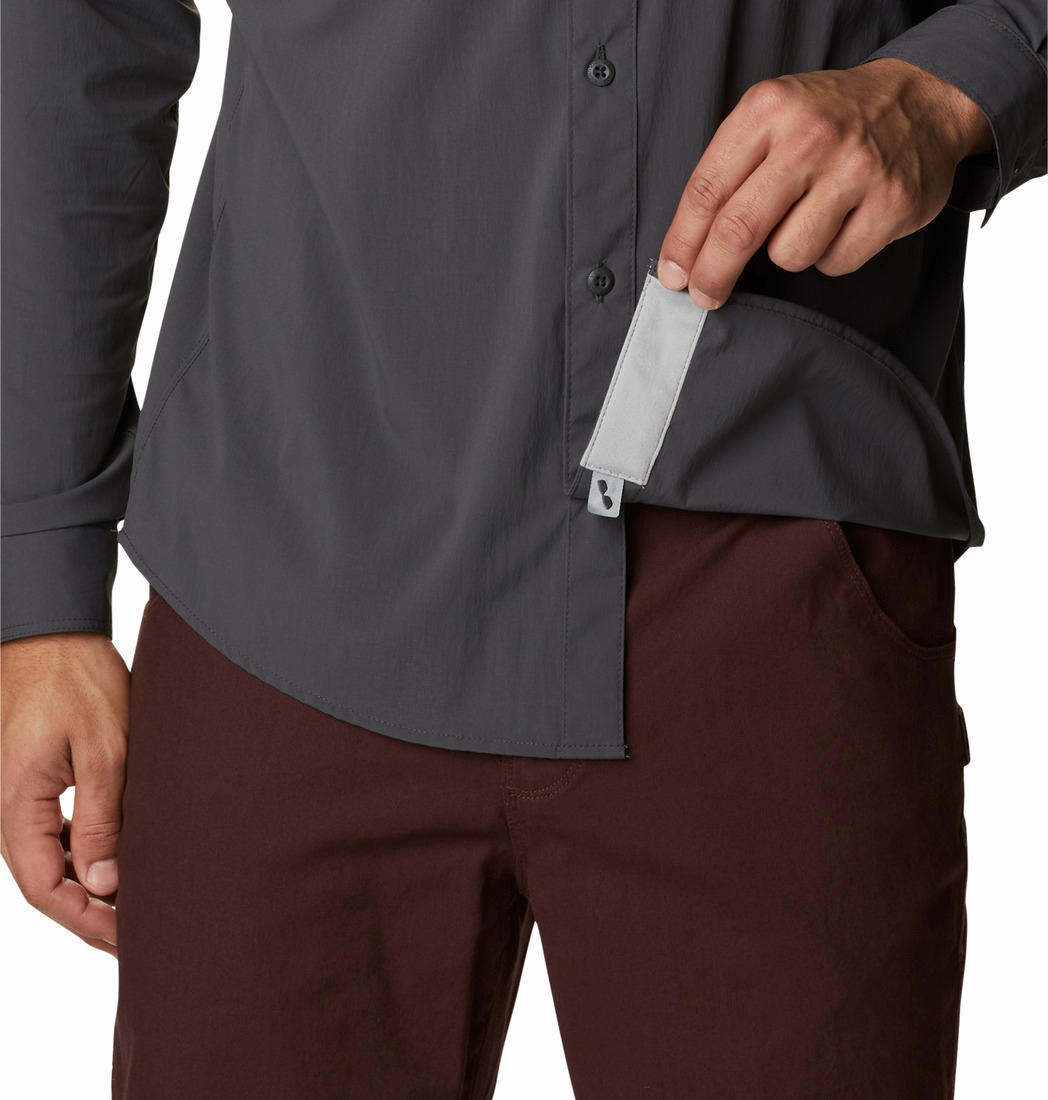 Columbia Men Grey Newton Ridge II Long Sleeve Shirts