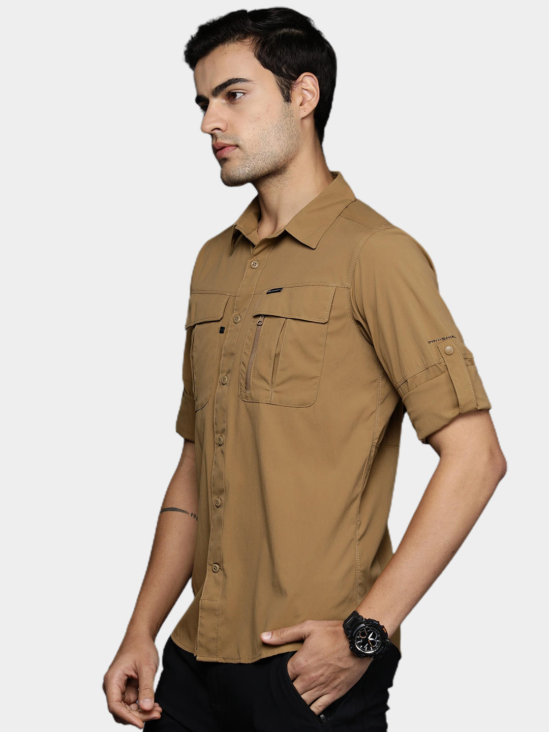 Columbia Men Brown Newton Ridge II Long Sleeve Shirts
