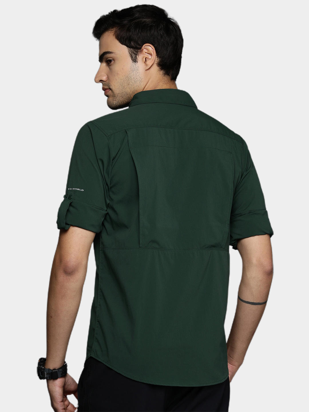 Columbia Men Green Newton Ridge II Long Sleeve Shirts