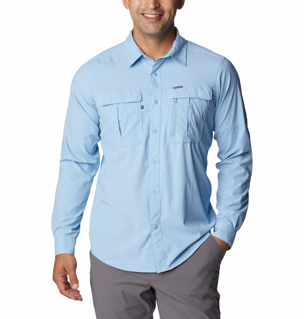 Columbia Men Blue Newton Ridge II Long Sleeve (Sun Protection)
