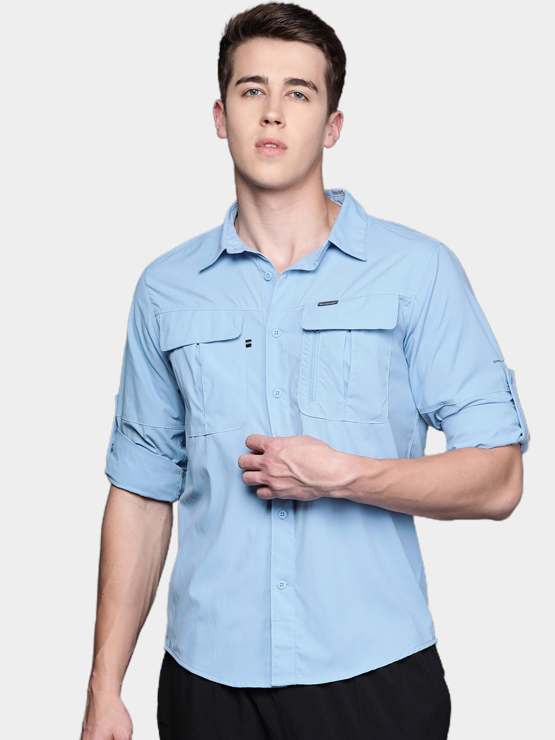 Columbia Men Blue Newton Ridge II Long Sleeve (Sun Protection)