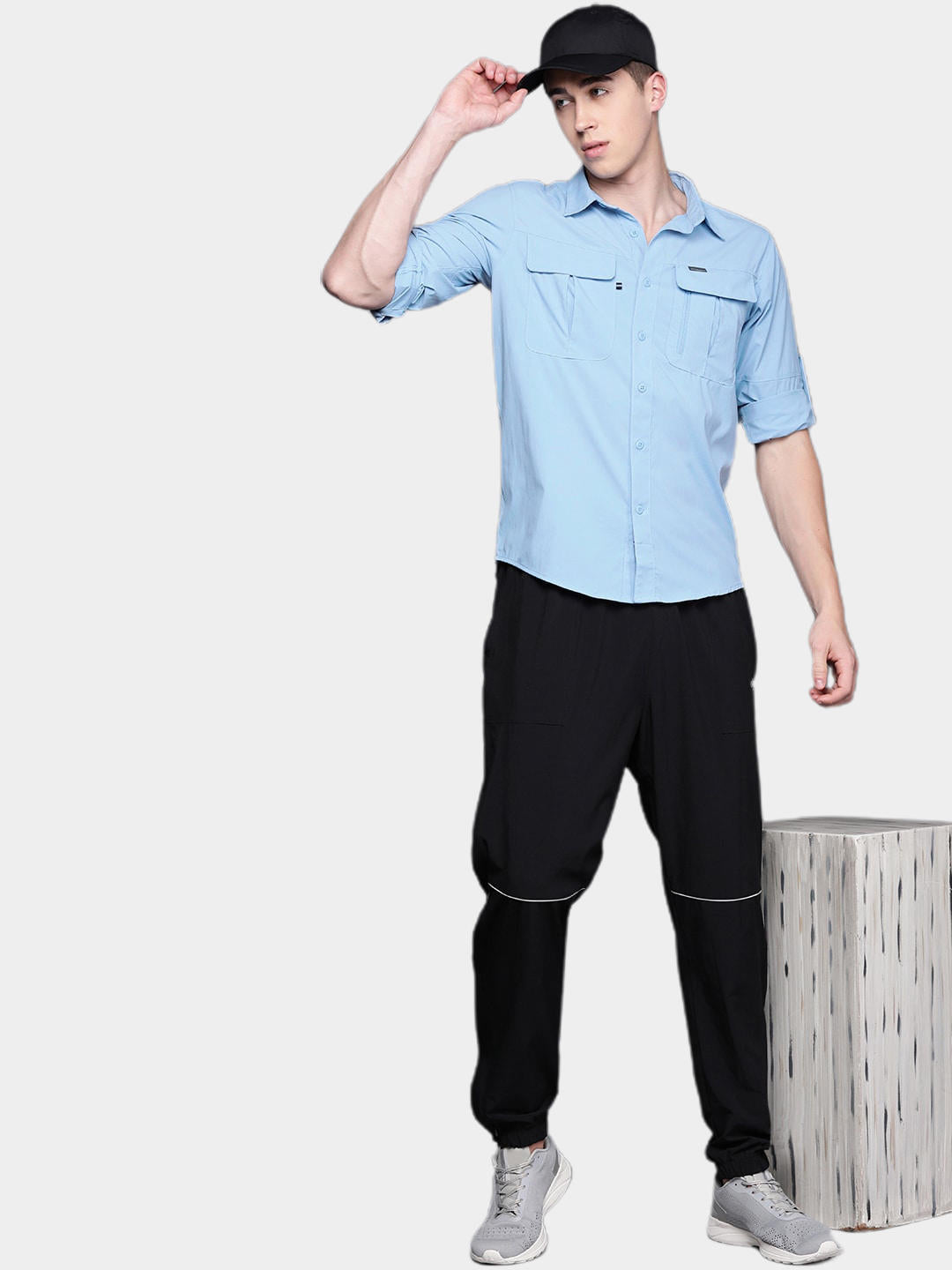 Columbia Men Blue Newton Ridge II Long Sleeve (Sun Protection)