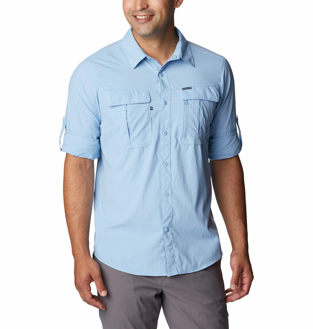 Columbia Men Blue Newton Ridge II Long Sleeve (Sun Protection)