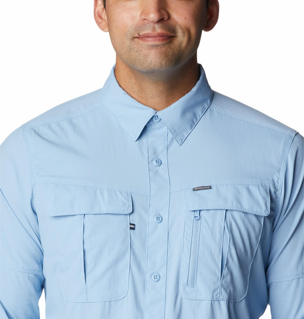 Columbia Men Blue Newton Ridge II Long Sleeve (Sun Protection)