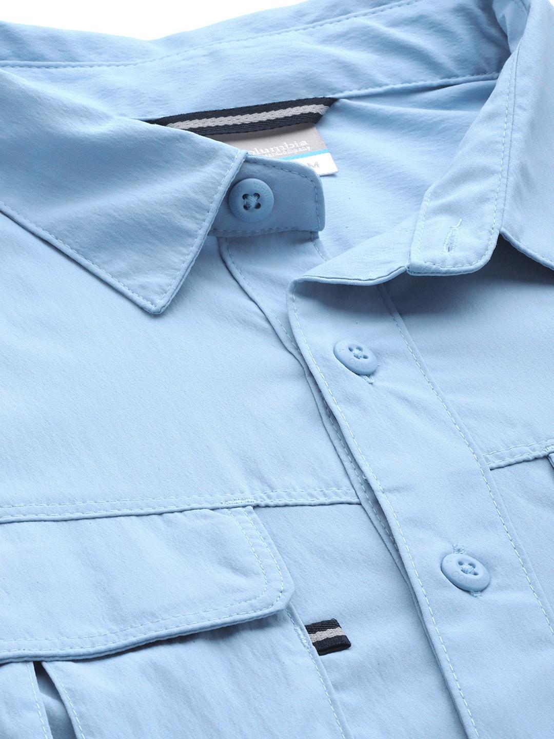 Columbia Men Blue Newton Ridge II Long Sleeve (Sun Protection)