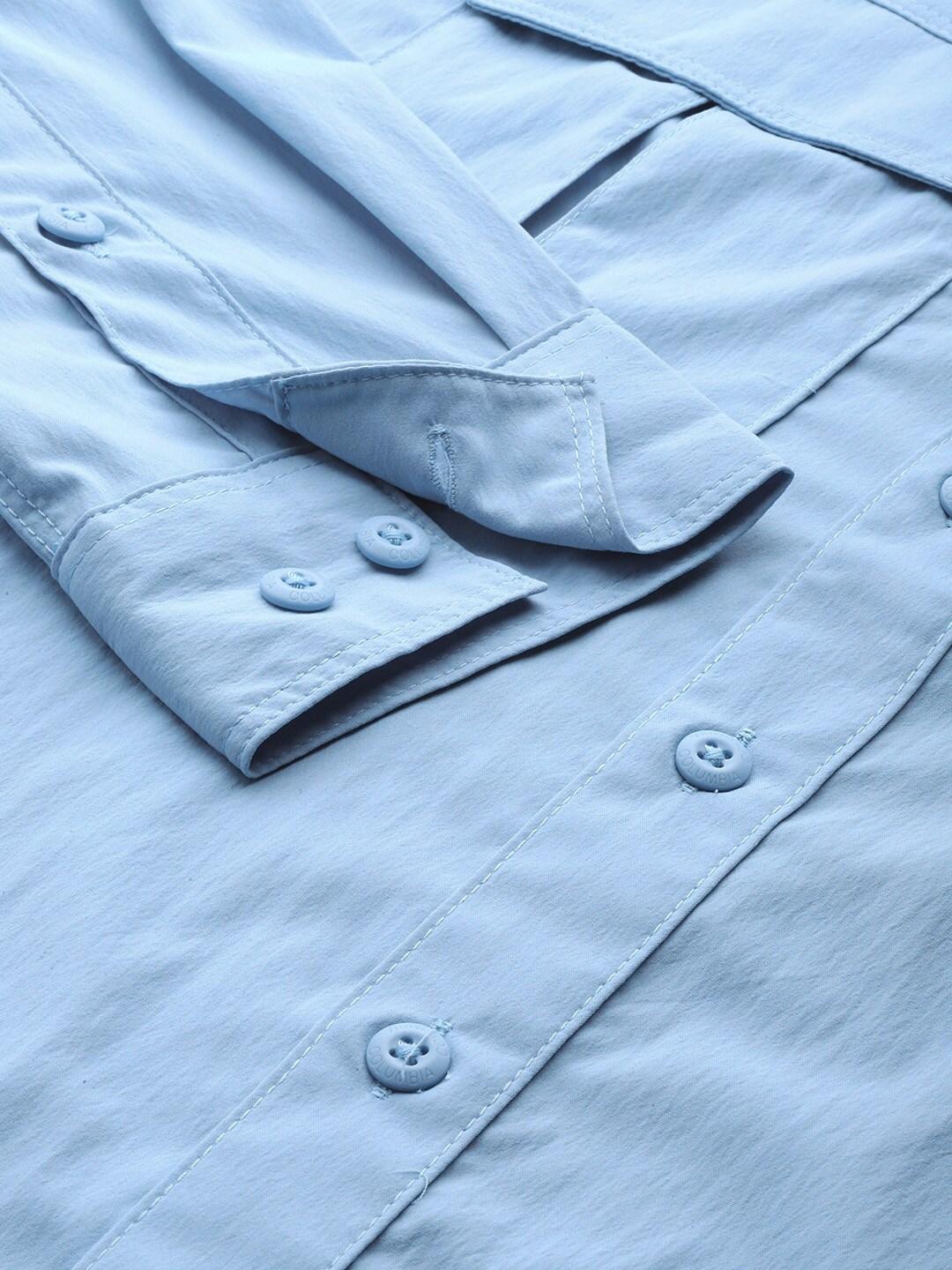 Columbia Men Blue Newton Ridge II Long Sleeve (Sun Protection)