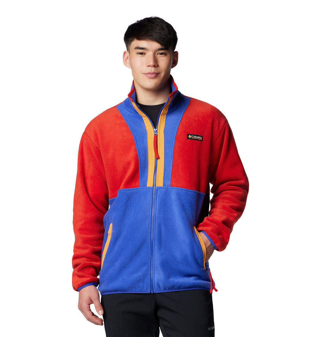 Columbia Mens Red Backbowl II Full Zip Fleece Jacket