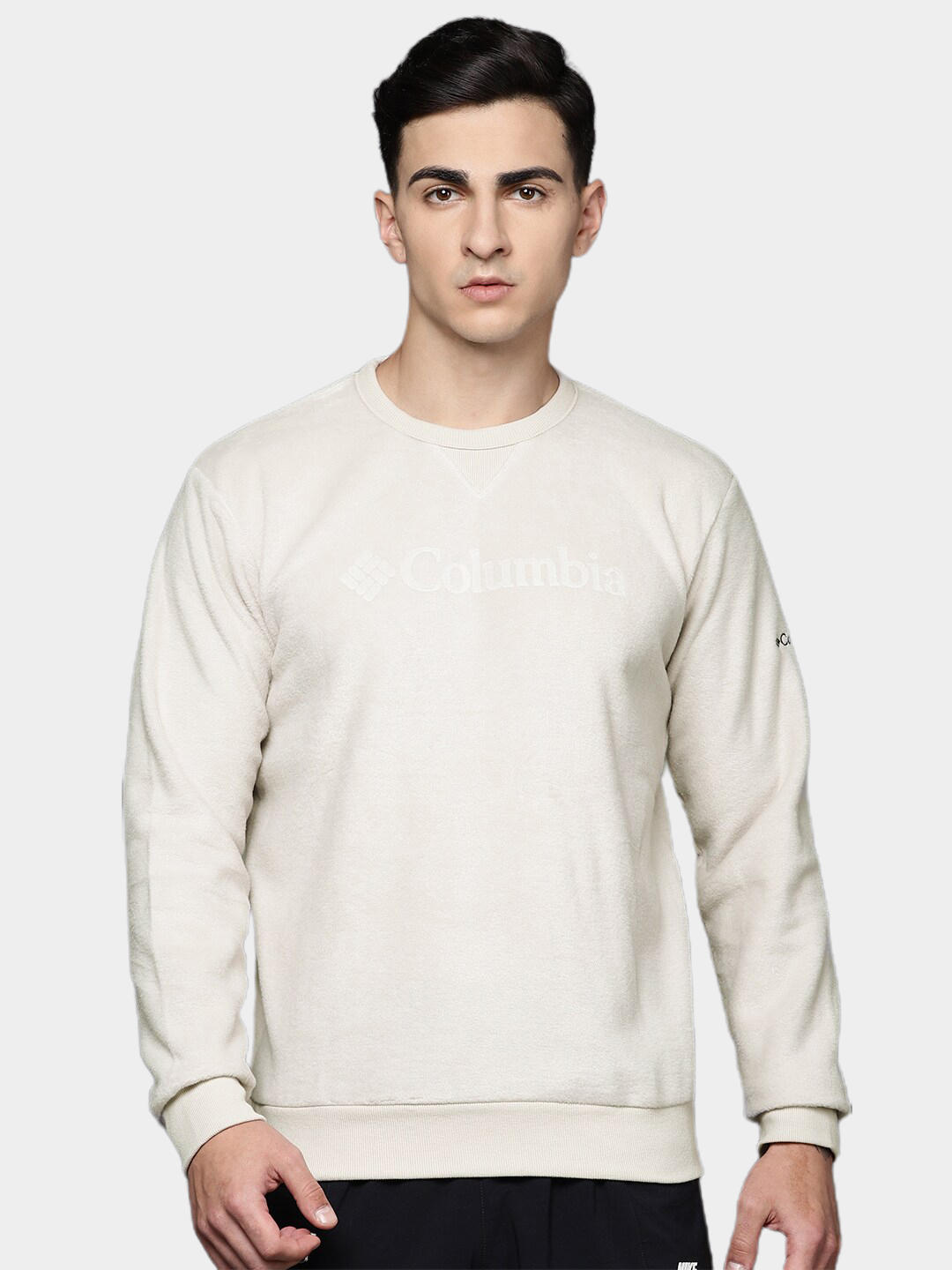 Columbia Men Beige Steens Mountain Crew 2.0 Fleece Jacket