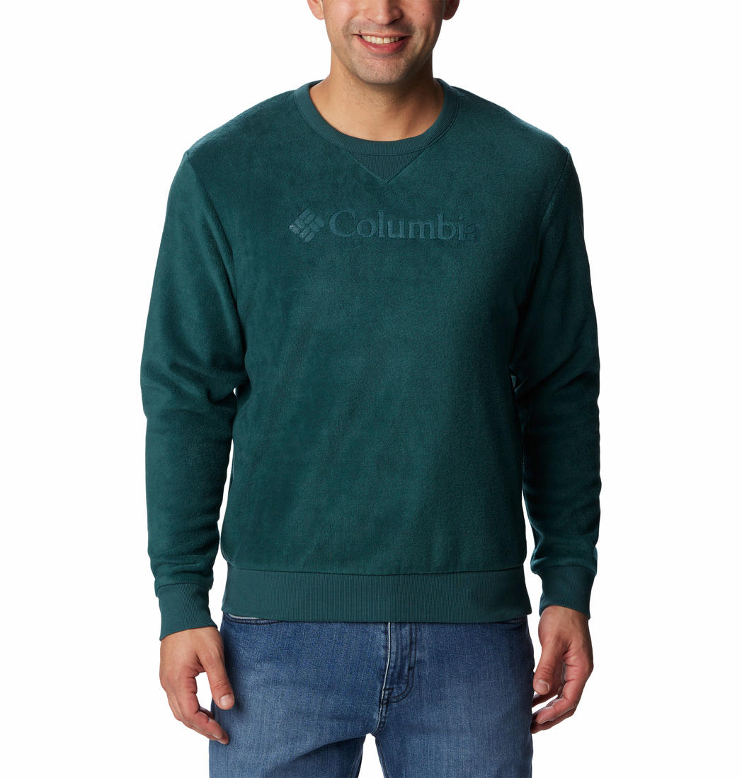 A Men Wearing Columbia Men Blue Steens Mountain Crew 2.0