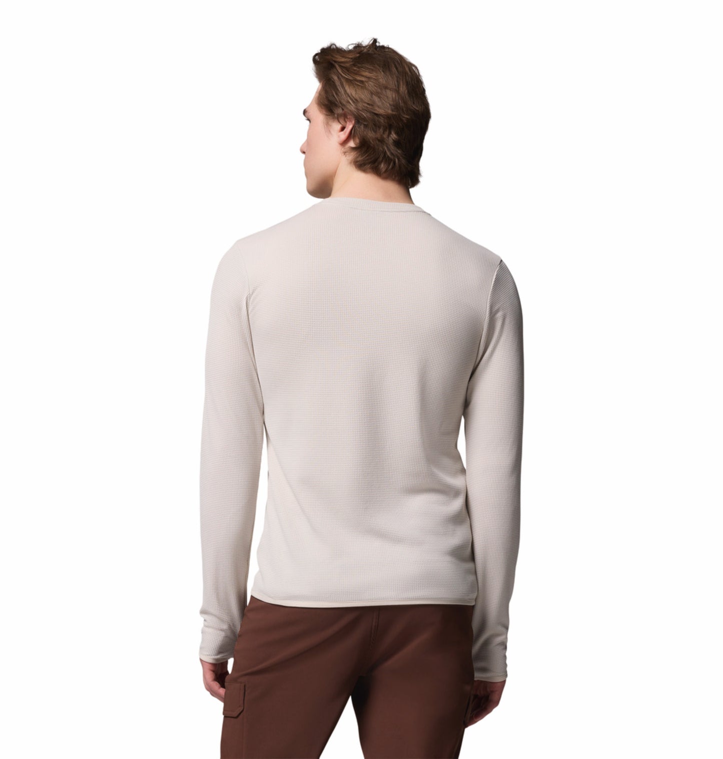 Columbia Men Beige Omni-Shade Tech Trail Utility Warm Tshirt (Sun Protection)