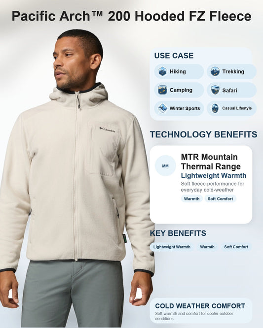men beige mtr pacific arch 200 fleece jacket