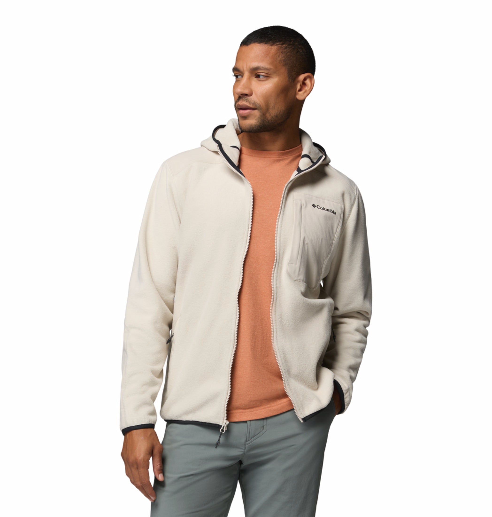 men beige mtr pacific arch 200 fleece jacket