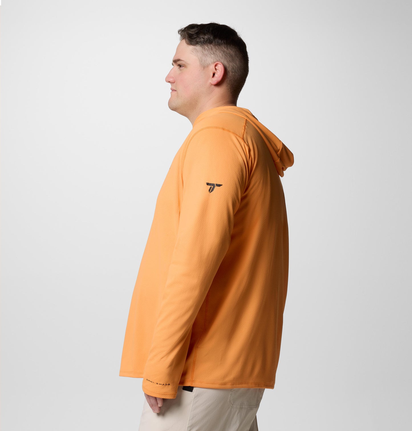 Columbia Mens Orange Omni-Shade Broad Spectrum Air Flow Summit Valley Hoodie Tshirt