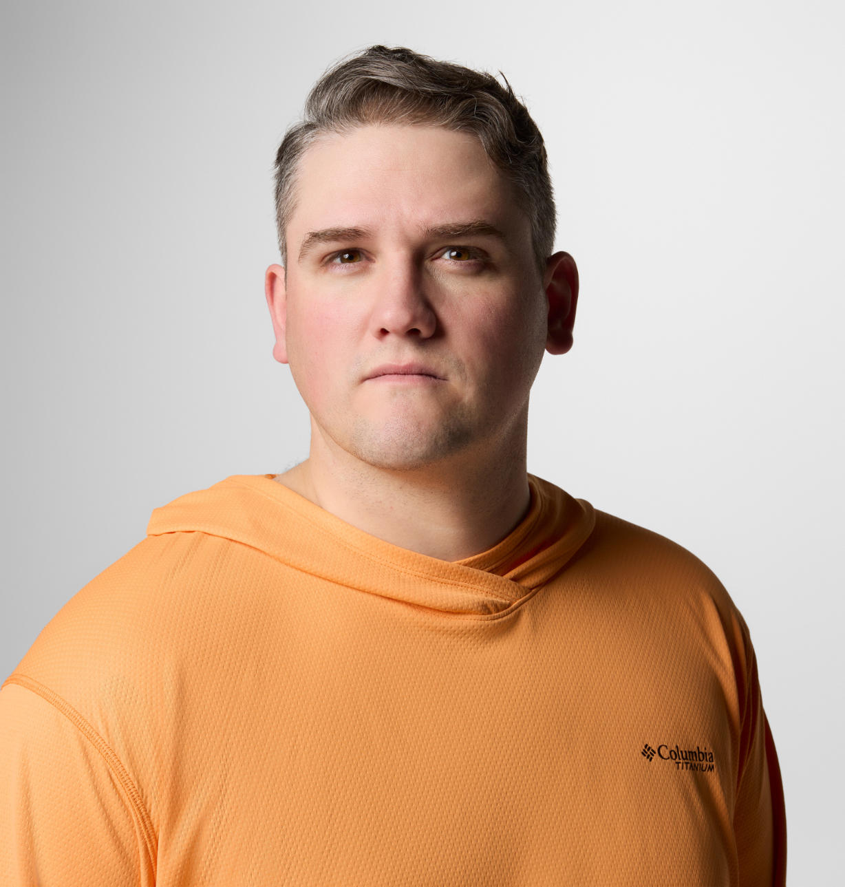 Columbia Mens Orange Omni-Shade Broad Spectrum Air Flow Summit Valley Hoodie Tshirt