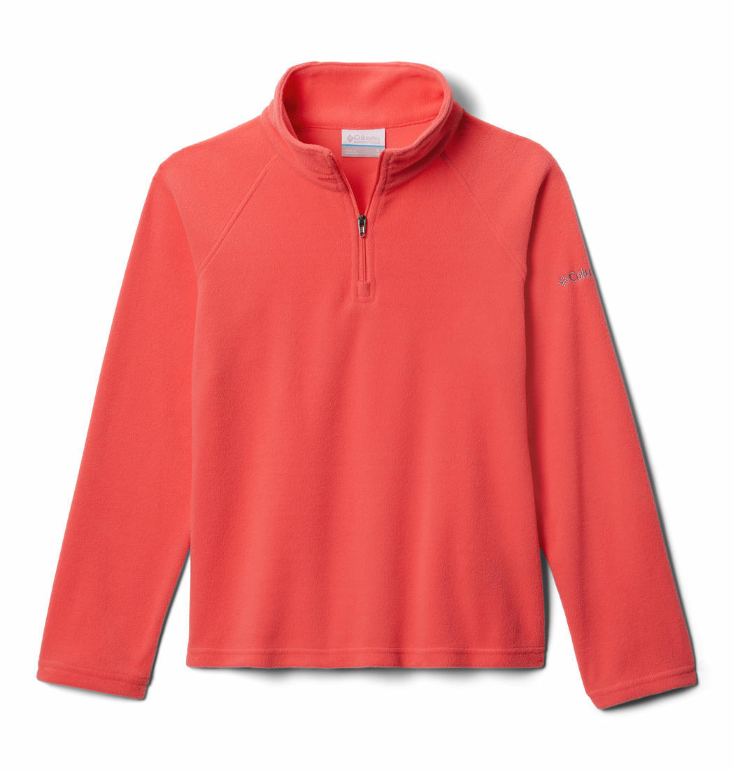 Columbia Kids Girls Red Glacial Fleece Half Zip Fleece Jacket