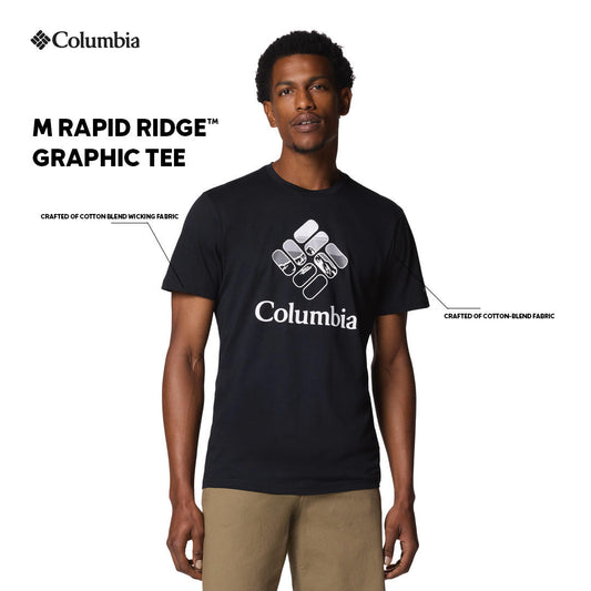 Columbia Mens Black M Rapid Ridge Graphic Tshirt