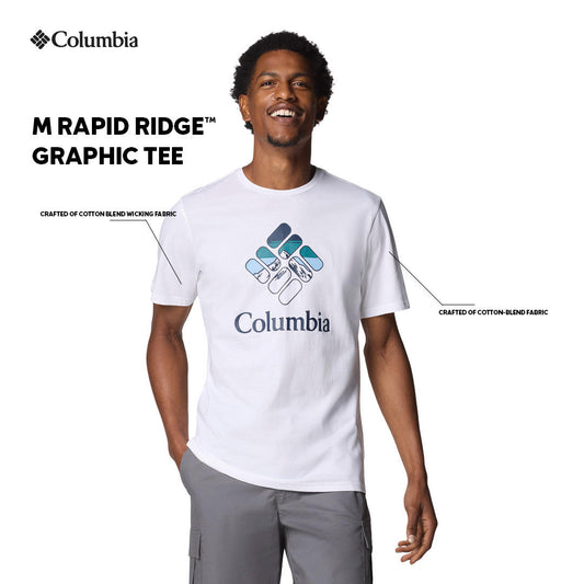 Columbia Mens White M Rapid Ridge Graphic Tshirt