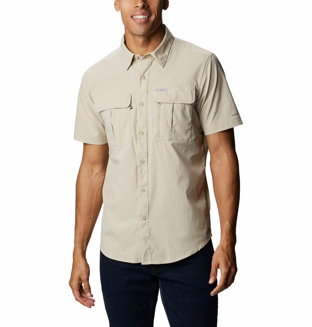 Columbia Men Beige Newton Ridge Short Sleeve Shirts