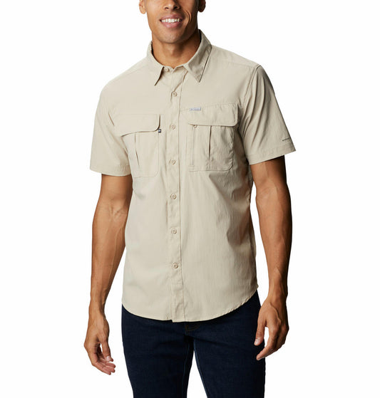 Columbia Men Beige Newton Ridge Short Sleeve Shirts