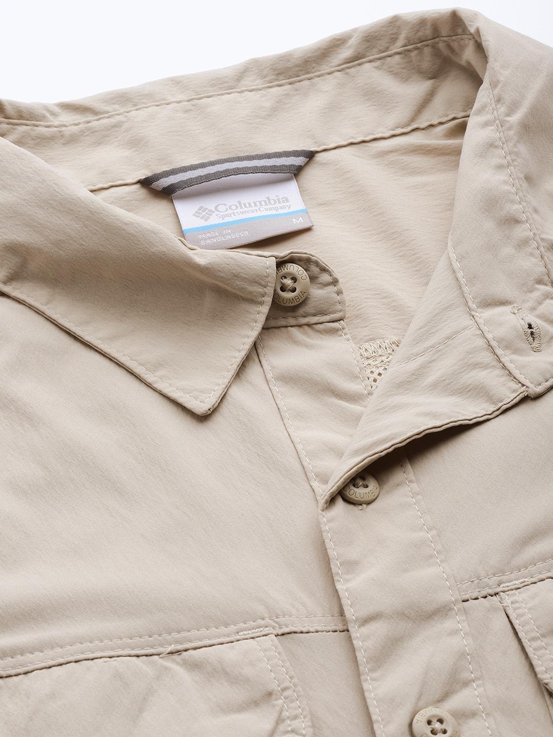 Columbia Men Beige Newton Ridge Short Sleeve Shirts