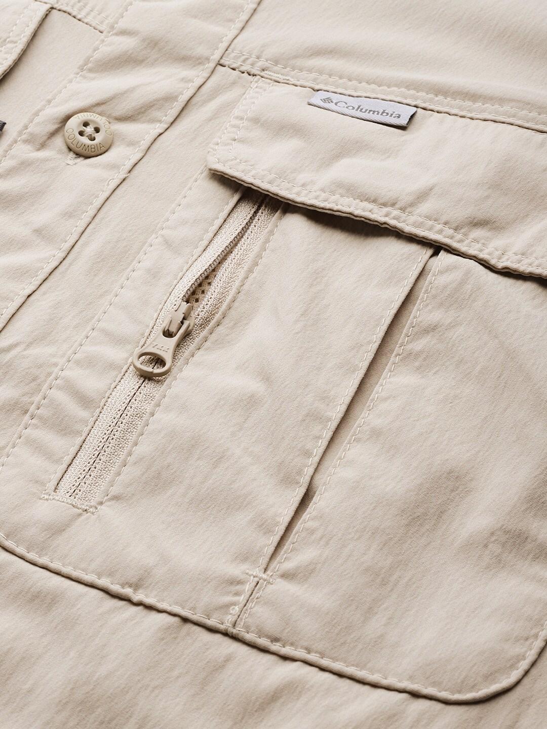Columbia Men Beige Newton Ridge Short Sleeve Shirts